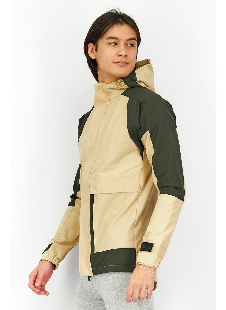 Adidas - Men Sportswear Fit Long Sleeve Parka Jacket, Khaki - Image 1