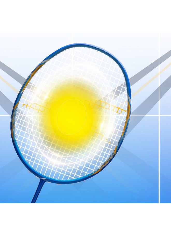 HUNDRED - Atomic-X 35 Spd Carbon Fibre Strung Badminton Racket With Full Racket Cover (Navy/Blue) | For Intermediate Players | 80Grams | Maximum String Tension - 35Lbs - Image 1