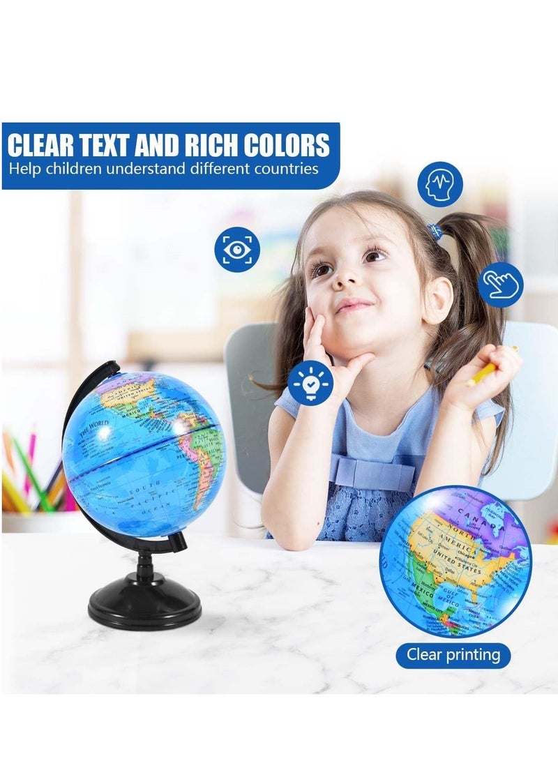 CRAFT MAGIC 8-Inch Rotating World Globe with Stand – Spinning Earth Globe for Kids Learning, Geography Education, Classroom Teaching, Home & Office Decoration - Image 4