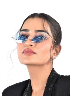 Women's Blue Butterfly Sunglasses