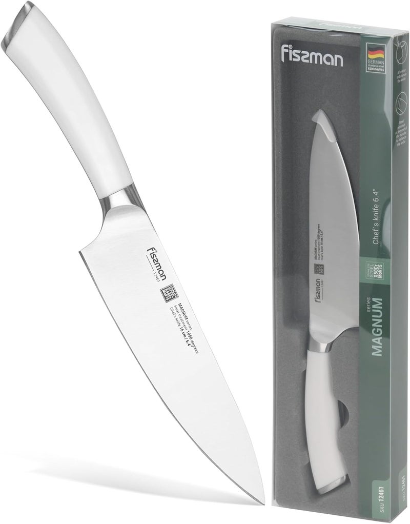 Fissman Chef Knife 6.4'' Kitchen Knife Ultra Sharp, German High Carbon Stainless Steel Knife Magnum Series, Professional Kitchen Knife, Perfect for Men, Dad, Chef with Elegant Packaging - Image 1