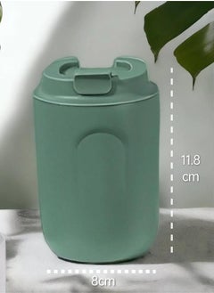 Cuken Mini Insulated Coffee Mug, 220ml Vacuum Tea Cup, 316 Stainless Steel Double Layer Tumbler with Lid, Green  - Image 2