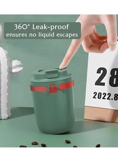 Cuken Mini Insulated Coffee Mug, 220ml Vacuum Tea Cup, 316 Stainless Steel Double Layer Tumbler with Lid, Green  - Image 4