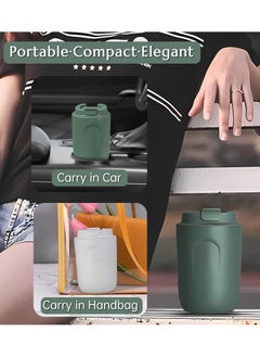 Cuken Mini Insulated Coffee Mug, 220ml Vacuum Tea Cup, 316 Stainless Steel Double Layer Tumbler with Lid, Green  - Image 3