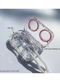 KASTWAVE 4 PCS Contact Lens Cases, Fully Transparent One with Gasket Colorful Contact Lens Container Holder, Outdoor Portable Mini Contact Lens Soak Storage Kit for Travel & Home  - Image 5