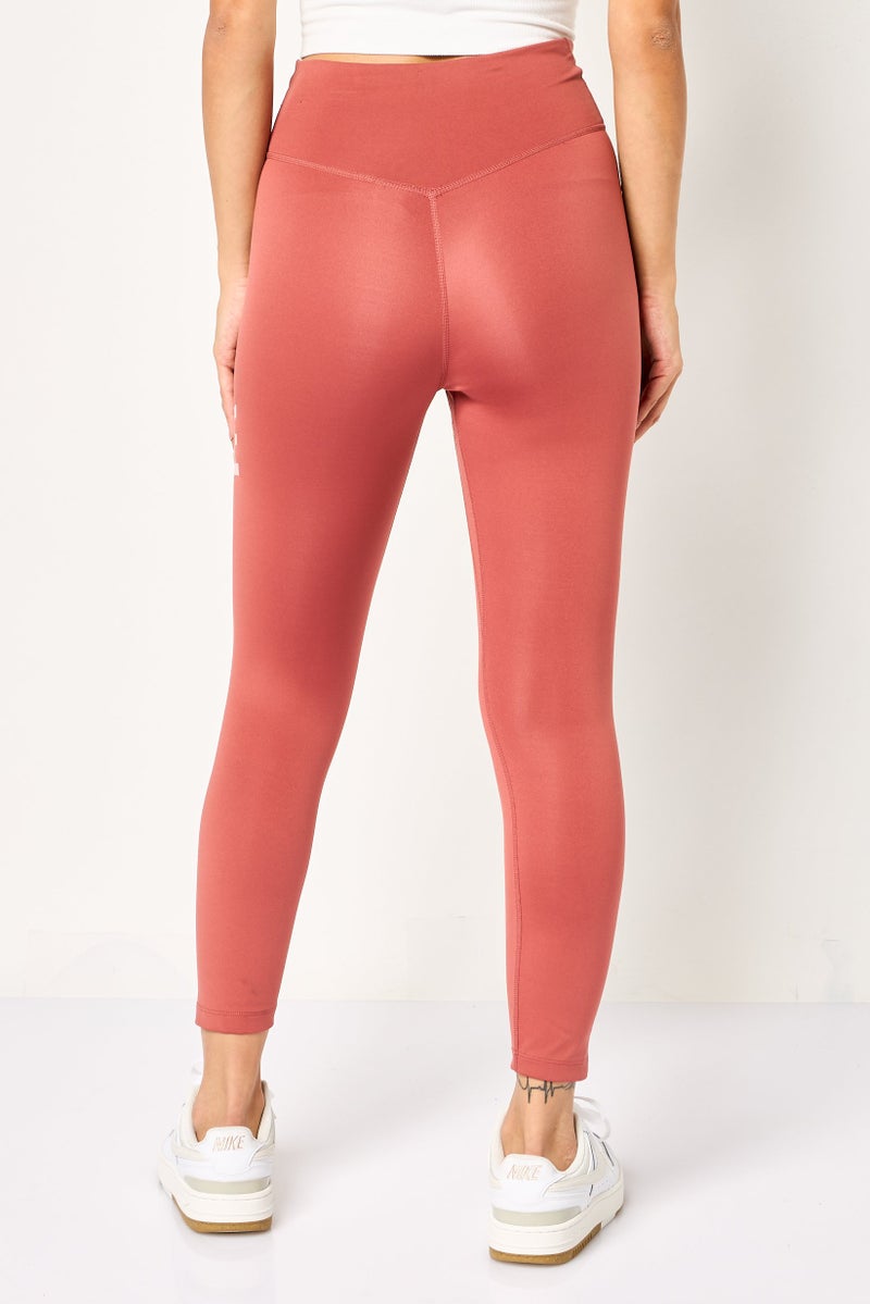 Nike Women Tight Fit Brand Logo Training Tights, Rust - Image 3