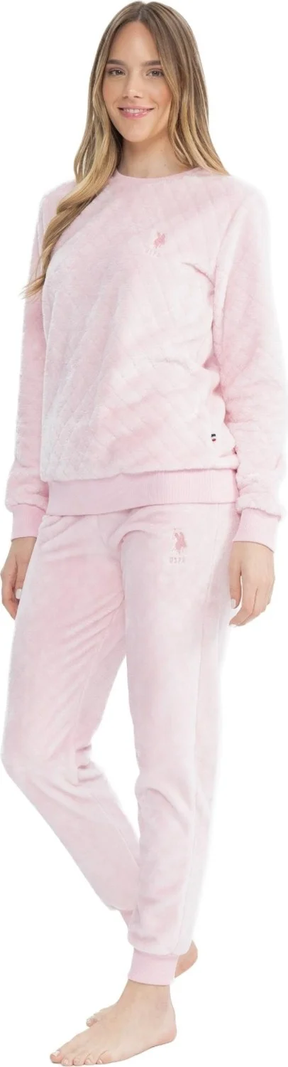 يو اس بولو اسن Women's Long Sleeve Polar Fleece Pajama Set