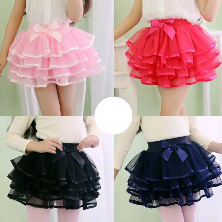 Girls Versatile Tulle Skirt Korean Style Seasonal 2191 Pink  - Image 5