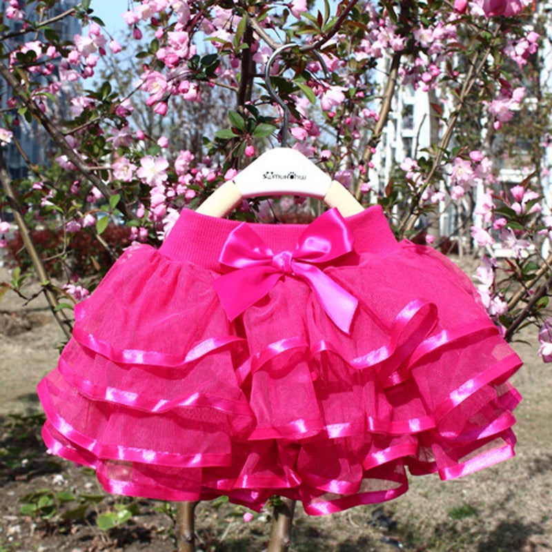 Girls Versatile Tulle Skirt Korean Style Seasonal 2191 Pink  - Image 4