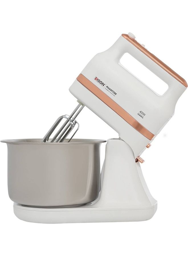 EDISON Stand Mixer Phantom 3.5 L 400.0 W CT-SM05 White/Gold - Image 2