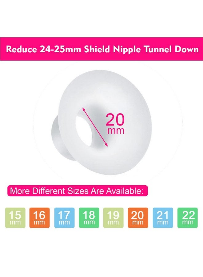 Durceler 20mm Silicone Flange Inserts Compatible with Medela/for Spectra S1 S2 / Elvie / S18 S21 / Momcozy S9 S12/ TSRETE 24mm Breast Pump Shields or Freemie 25mm; Reduce Nipple Tunnel Down to 20mm - Image 2