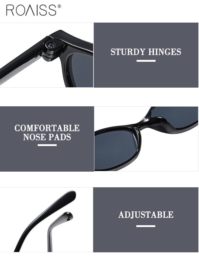 roaiss 3 Pcs Retro Oval Sunglasses, UV400 Protection Sun Glasses, Fashion Anti-glare Shades for Women Driving, Fishing, Traveling with Case, 54mm - Image 4