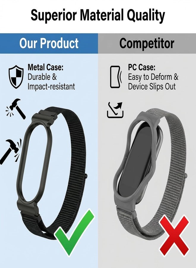 VBANU Wristband for Plaud NotePin(S), Metal Case and Breathable Nylon Band, Zinc-Alloy Case for Secure Fit Anti-Drop, 12mm Connector, Adjustable Wrist Strap, Fits 5.5 to 8.7 inch wrist, Seashell - Image 3