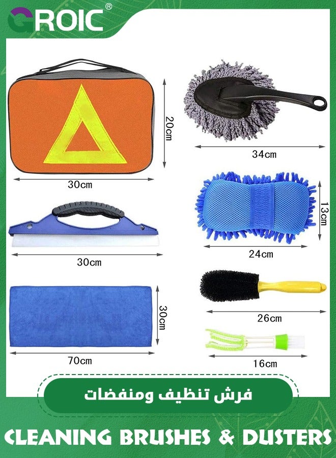 GROIC Car Cleaning Kit, Car Cleaning Brush and Sponge Pads Set, Professional Car Cleaning Set with Carry Bag for Car Interior, Exterior, Wheel, Dashboard, Leather, Emblems Welts - Image 3