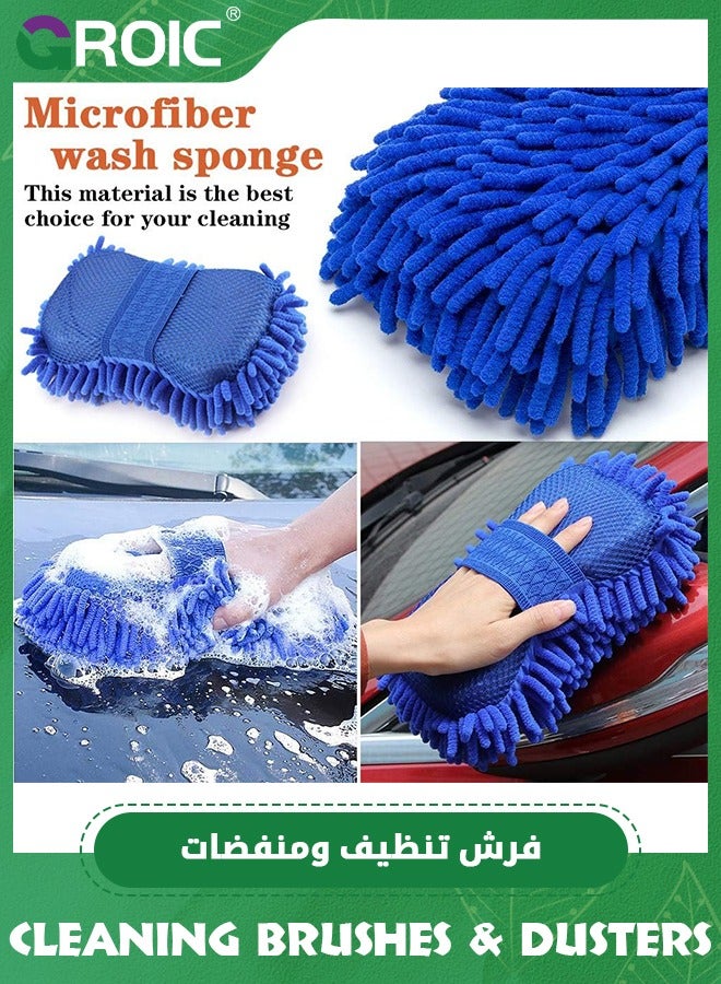 GROIC Car Cleaning Kit, Car Cleaning Brush and Sponge Pads Set, Professional Car Cleaning Set with Carry Bag for Car Interior, Exterior, Wheel, Dashboard, Leather, Emblems Welts - Image 4