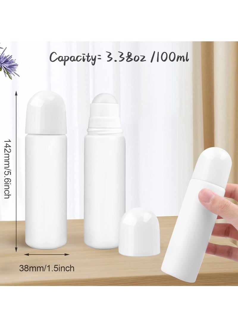 GNAFOTU Plastic Refillable Roller, 8 Pack 100ml Empty Refillable Roll On Bottle, Leak-Proof Deodorant Containers, Anti-perspirant Dispenser, for Essential Oil Perfumes Balms  - Image 4