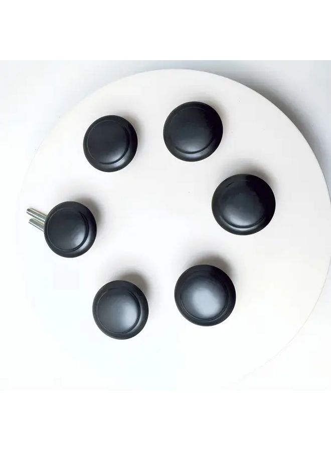 6 Pack Black Stainless Steel Round Single Hole Cabinet Knobs Modern Minimalist Drawer Cabinet Door Handles For Home Office Use - Image 2