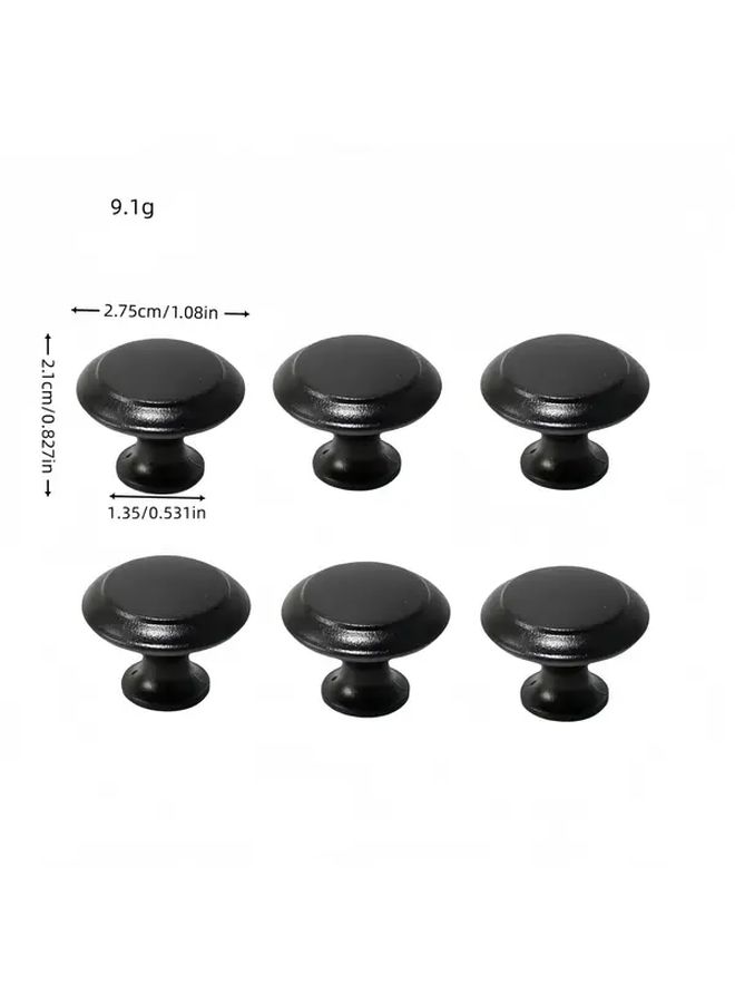 6 Pack Black Stainless Steel Round Single Hole Cabinet Knobs Modern Minimalist Drawer Cabinet Door Handles For Home Office Use - Image 3