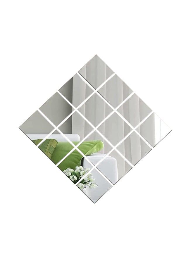 "سمارت بوينتس  " ستيكر مرايا أكريليك (16 قطعة) – استيكرات مرايا ديكورية للمجلس وغرف النوم والممرات – 15×15 سم - Image 1