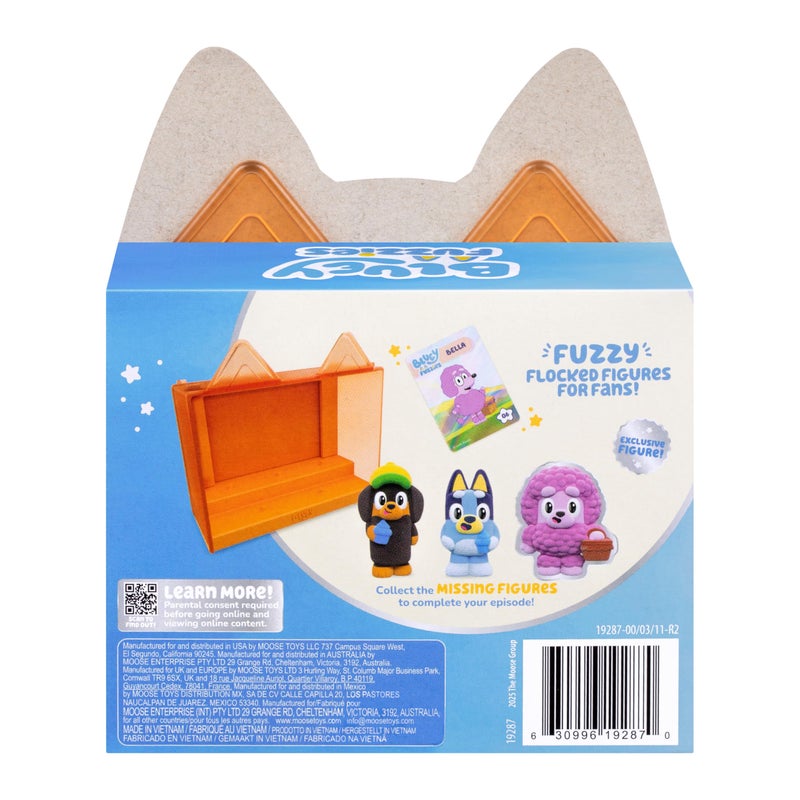 BLUEY Fuzzies Episode Pack: Shadowlands – 3 Specially Flocked Mini-Figures, 1 Exclusive, Display Case, Foil Trading Card & Collector’s Guide, 50 Mini-Figures to Collect - Image 5