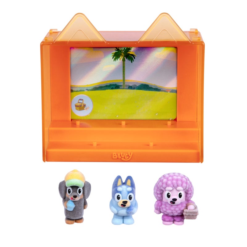 BLUEY Fuzzies Episode Pack: Shadowlands – 3 Specially Flocked Mini-Figures, 1 Exclusive, Display Case, Foil Trading Card & Collector’s Guide, 50 Mini-Figures to Collect - Image 2