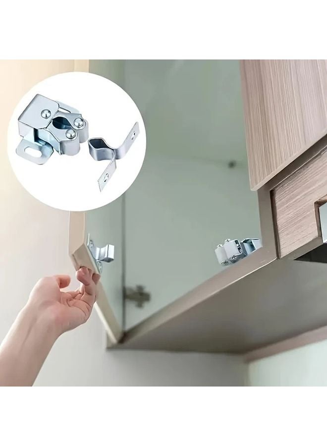 24Pcs Silvery Stainless Steel Roller Cabinet Touch Beads Buckle With Installation Screws - Image 5