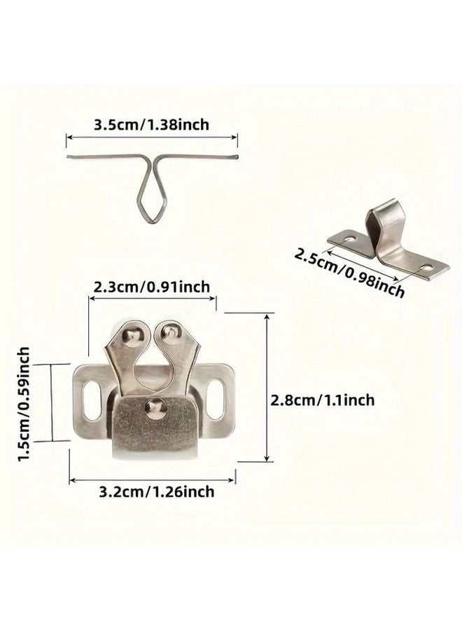 24Pcs Silvery Stainless Steel Roller Cabinet Touch Beads Buckle With Installation Screws - Image 4