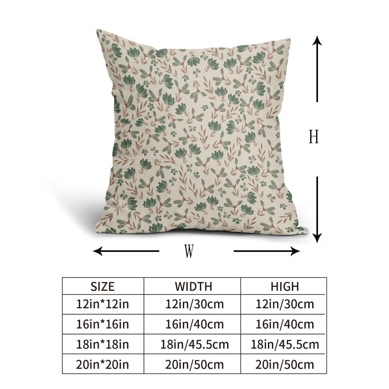 Aytipun Brown Green Floral Pillow Covers 18x18 Set of 2 Vintage Rustic Old Style Cute Small Flower Print Decorative Outdoor Pillowcases Farmhouse Throw Cushion Case Decor for Couch Sofa Bed - Image 5