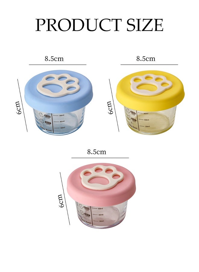 3-Pack Leak-proof Glass Containers with Lids,Reusable Baby Food Storage Jars,Airtight Small Containers Freezer Storage for breast milk, purees, and snacks - Image 2