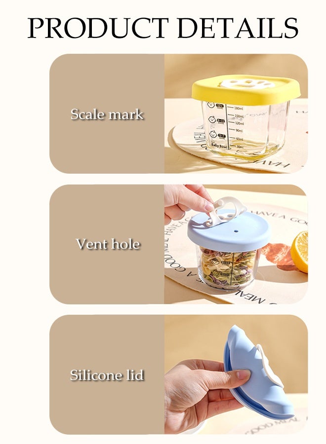 3-Pack Leak-proof Glass Containers with Lids,Reusable Baby Food Storage Jars,Airtight Small Containers Freezer Storage for breast milk, purees, and snacks - Image 3
