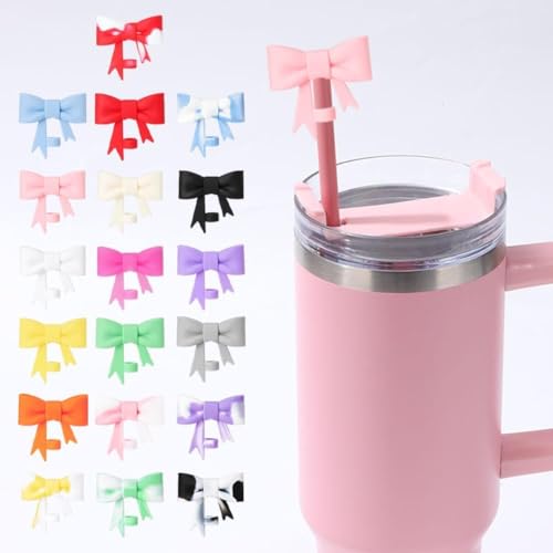 GANPUB Blue Bow Straw Cover for Stanley 40&30 Oz Cup, 10mm Silicone Straw Covers Cap for Stanley Cup Accessories, Straw Cap Stopper for Reusable Straws Tip Lids, Cute Straw Topper for Tumblers - Image 3