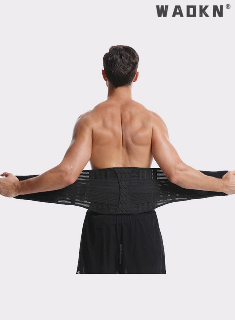WAOKN Sports Back Brace for Men and Women - Breathable Waist Lumbar Lower Back Support Belt for Sciatica, Herniated Disc, Scoliosis Back Pain Relief, Heavy lifting, with Dual Adjustable Straps (L)  - Image 1