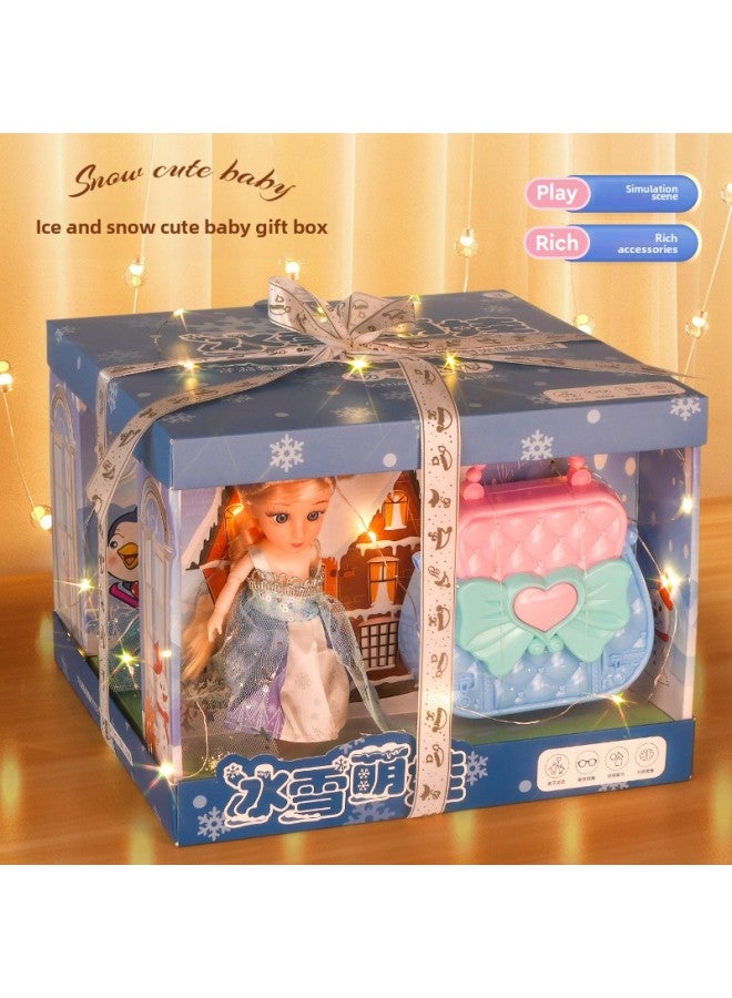 Doll Toy Girl Lisa Elsa Elsa Princess Gift Box Dress-up Simulation Suit High-end Cake Gift-Color:Car + Doll Accessory Bag [vc-02-opp]  - Image 3