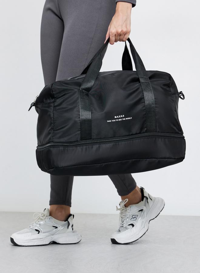 Styli Black Front Zip Gym Bag - Image 2