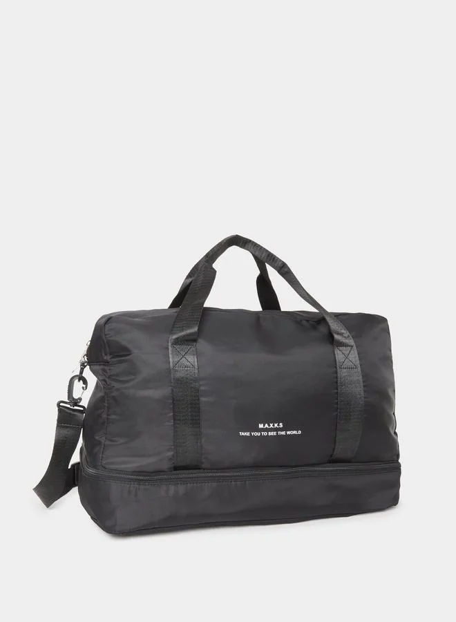 Styli Black Front Zip Gym Bag