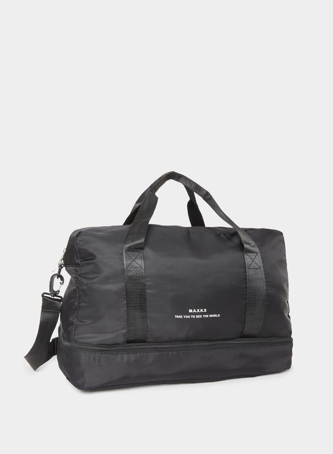 Styli Black Front Zip Gym Bag - Image 1