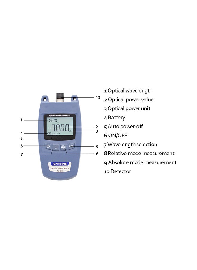 Generic TL-520 Handheld Optical Power Meter Fiber Light Decay Tester Blue 21x5x10centimeter  - Image 5