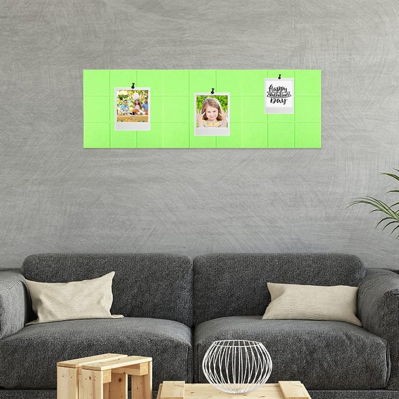 comfrt Cork Bulletin Board Felt Board Felt Board Tiles for Walls Bulletin Board Self Adhesive Pin Board Memo Notice Boards for Home Office Kitchen Photos Memos Green Cork Tiles Bulletin Boards - Image 3