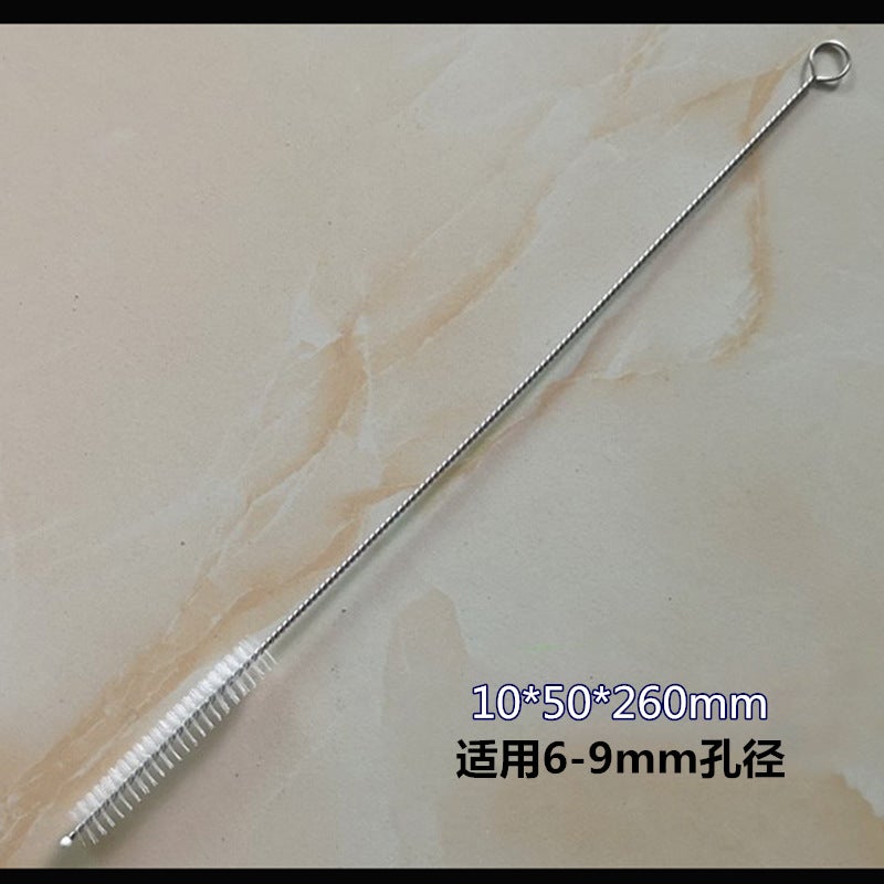 304 stainless steel straw brush milk bottle straw brush test tube cleaning brush spiral soft brush nylon brush  - Image 2
