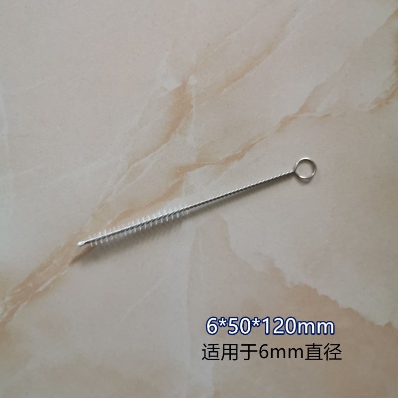 304 stainless steel straw brush milk bottle straw brush test tube cleaning brush spiral soft brush nylon brush  - Image 5