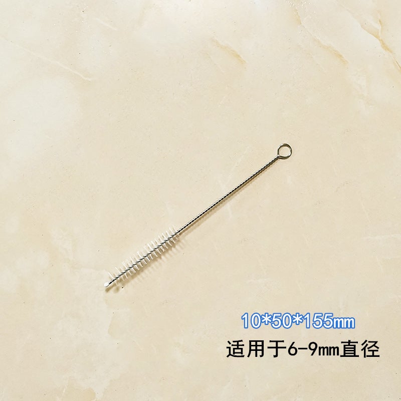 304 stainless steel straw brush milk bottle straw brush test tube cleaning brush spiral soft brush nylon brush  - Image 3