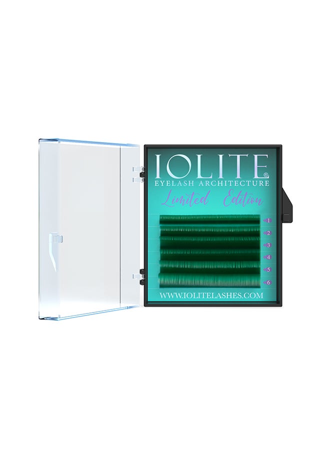 IOLITE Colored Classic Lashes Eyelashes Ombre Green B Curl .07T Mix 3