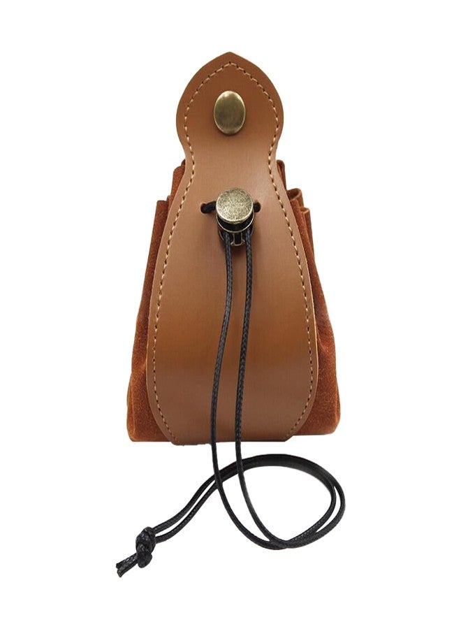DONGKER Leather Dice Bag,Drawstring Vintage Coin Pouch for Currency Dice Jewelry Small Accessories - Image 1