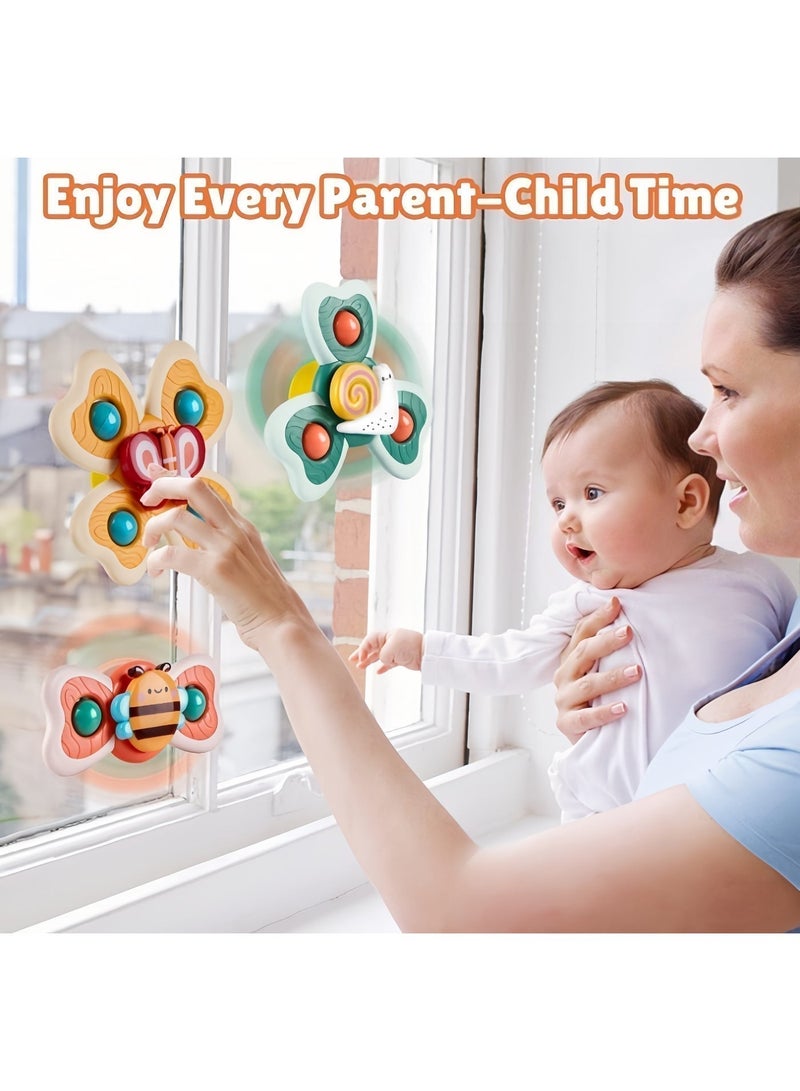 4PCS Suction Cup Spinner Toys for Your Lovable Kids,4 Pieces of Spinning Toys with Suction Base, Innovative Sensory Toys, Fidget Spinner Bath Toys for Toddlers, Birthday Gifts for Kids - Image 4
