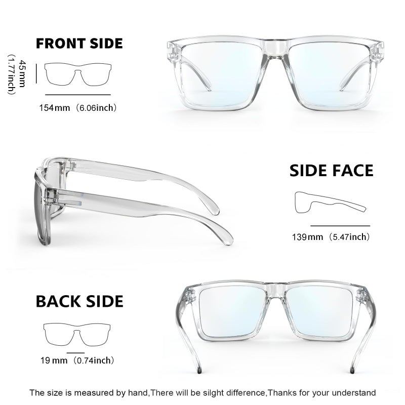 MAXJULI Blue Light Glasses XXL Size Double Extra Large Z87 for Big Wide Heads Men 8228 (Clear) - Image 4