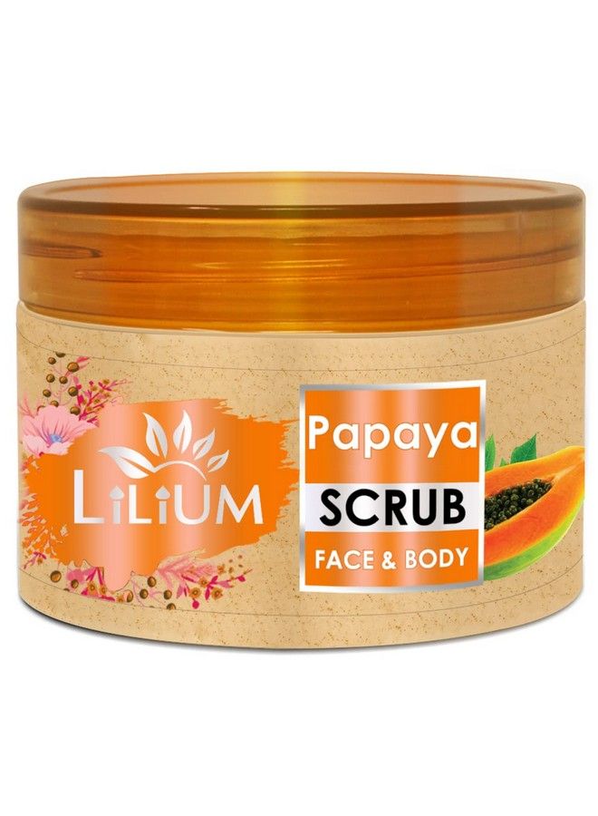 LILIUM Skin Smoothening Face & Body Papaya Scrub 250G With Papaya Extracts & Almond Oil - Image 1