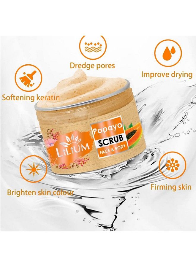LILIUM Skin Smoothening Face & Body Papaya Scrub 250G With Papaya Extracts & Almond Oil - Image 3