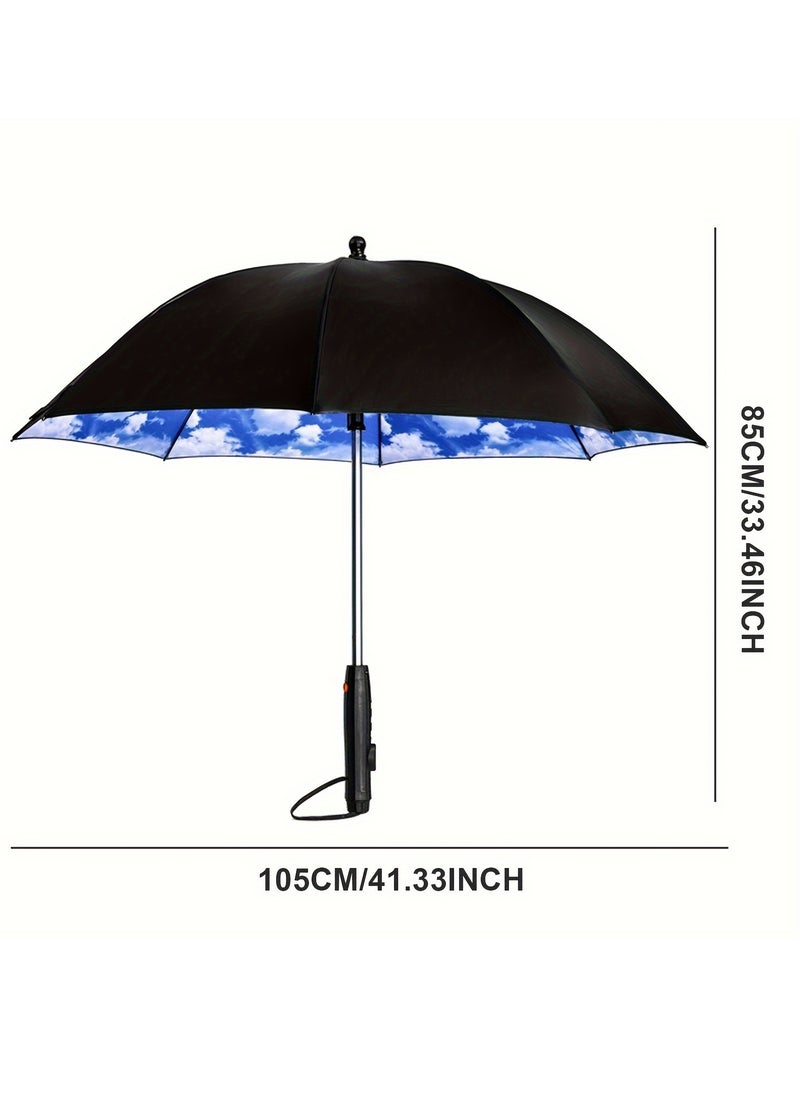 Generic 1 Piece of Premium 3-in-1 UV Protection Umbrella with Fan and Spray - Portable, Windproof, and Water-Resistant - Perfect for Outdoor Activities and Hot Summer Days  - Image 5
