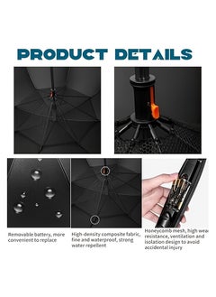 Generic 1 Piece of Premium 3-in-1 UV Protection Umbrella with Fan and Spray - Portable, Windproof, and Water-Resistant - Perfect for Outdoor Activities and Hot Summer Days  - Image 3