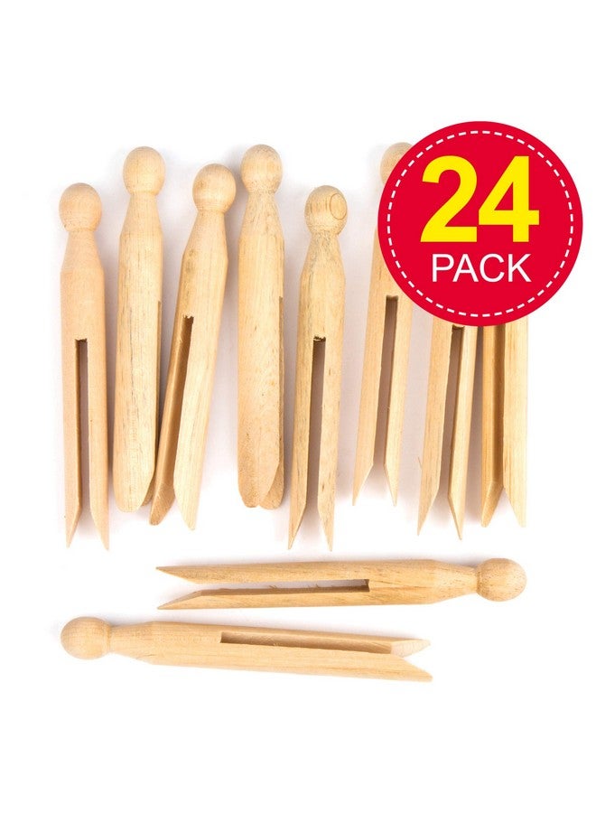 Baker Ross Wooden Dolly Pegs (Pack of 24) for Kids Arts and Crafts Activities - Image 2